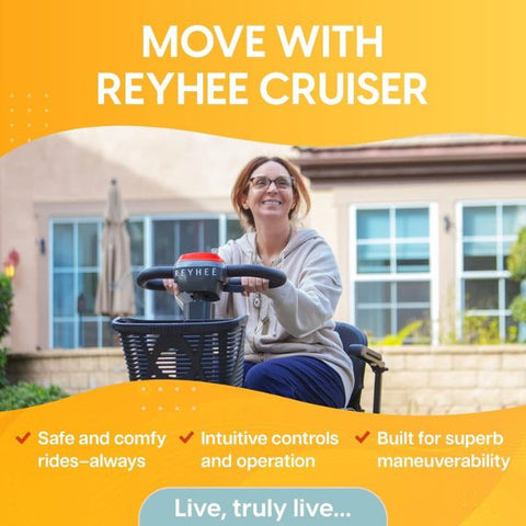 Reyhee Cruiser 4-Wheel Mobility Scooter Benefits