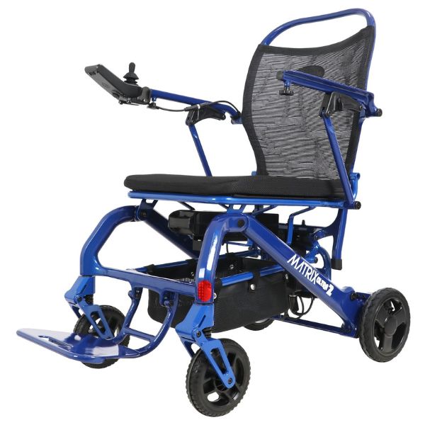 Matrix Ultra 2 Carbon Fiber Folding Power Wheelchair Caribbean Blue