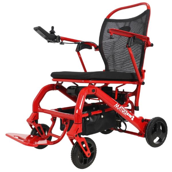Matrix Ultra 2 Carbon Fiber Folding Power Wheelchair Inferno Red