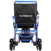 Image of Matrix Ultra Carbon Fiber Portable Electric Wheelchair By Discover Your Mobility in Blue Frame Back View