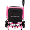 Image of Matrix Ultra Carbon Fiber Portable Electric Wheelchair By Discover Your Mobility in Pink Frame Folded Front View
