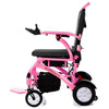 Image of Matrix Ultra Carbon Fiber Portable Electric Wheelchair By Discover Your Mobility in Pink Frame Left Side View