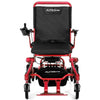 Image of Matrix Ultra Carbon Fiber Portable Electric Wheelchair By Discover Your Mobility in Red Frame Front View