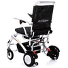 Image of Matrix Ultra Carbon Fiber Portable Electric Wheelchair in Silver Frame Left Upside Back View