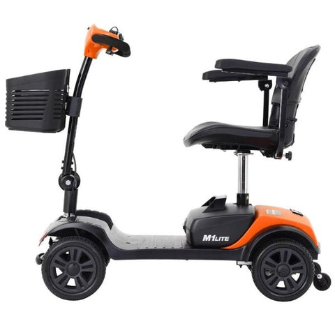 Metro Mobility M1 Lite 4-Wheel Mobility Scooter Orange Color Side View