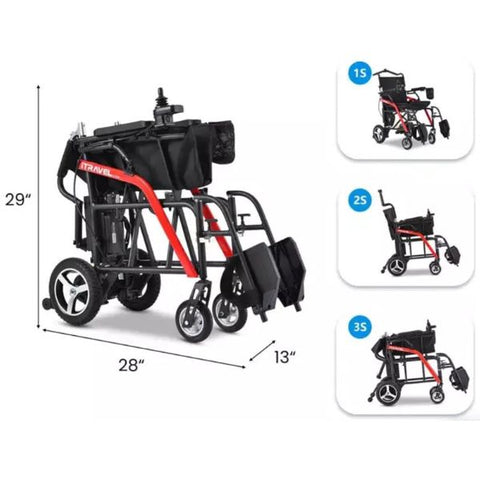 Metro Mobility iTravel Lite Folding Power Wheelchair Folded View