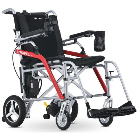 Metro Mobility iTravel Lite Folding Power Wheelchair Silver Color