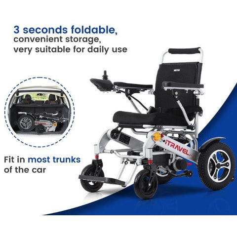 Metro Mobility iTravel Plus Folding Power Wheelchair Can Fit in Most Car Trunks