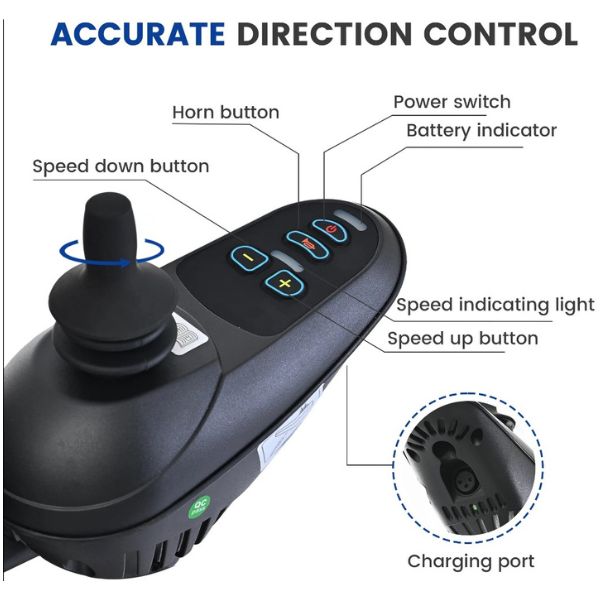 Metro Mobility iTravel Plus Folding Power Wheelchair Intuitive Joystick