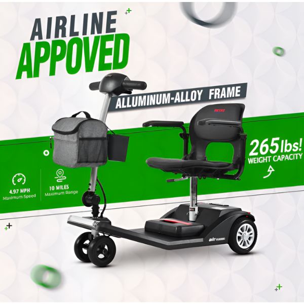 Metro Mobility Air Classic 3-Wheel Transportable Mobility Scooter Airline Approved Features