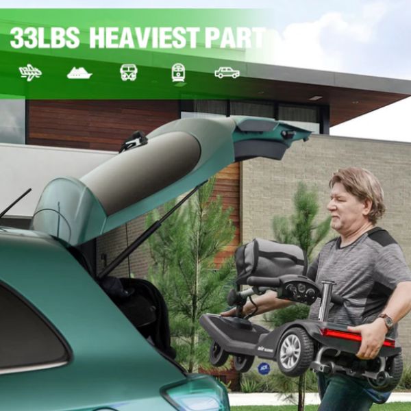 Metro Mobility Air Classic 3-Wheel Transportable Mobility Scooter Being put in a Car