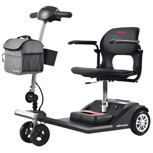 Metro Mobility Air Classic 3-Wheel Transportable Mobility Scooter Gloss Black Color