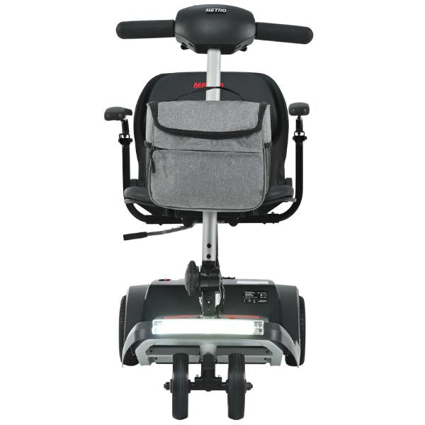 Metro Mobility Air Classic 3-Wheel Transportable Mobility Scooter Gloss Black Color Front View