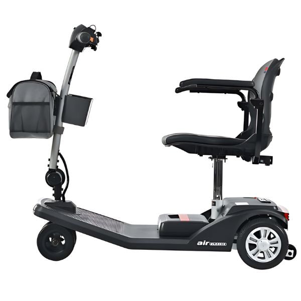 Metro Mobility Air Classic 3-Wheel Transportable Mobility Scooter Gloss Black Color Side View