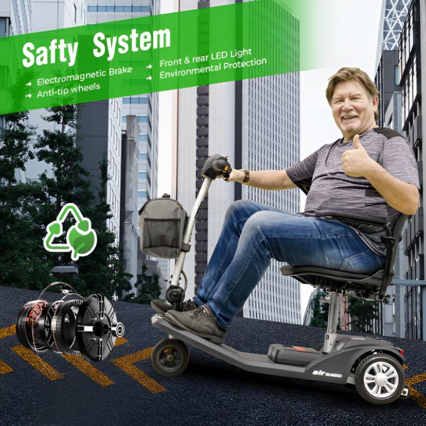 Metro Mobility Air Classic 3-Wheel Transportable Mobility Scooter Safety System