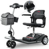 Image of Metro Mobility Air Classic 3-Wheel Transportable Mobility Scooter in Gloss Black Color Showing the Inner Front Storage Basket