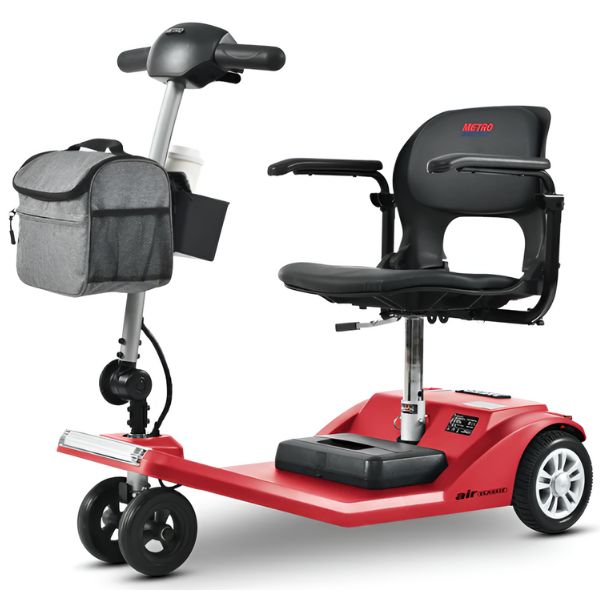 Metro Mobility Air Classic 3-Wheel Transportable Mobility Scooter  in Red Color
