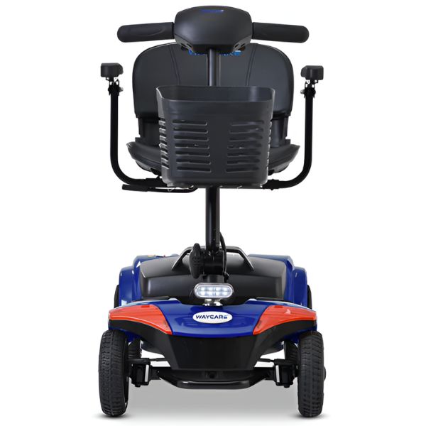 Metro Mobility Elite 4 Portable 4-Wheel Mobility Scooter in Blue Color Front View