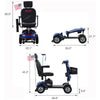 Image of Metro Mobility Max Plus 4-Wheel Mobility Scooter in Blue Color Product Dimensions