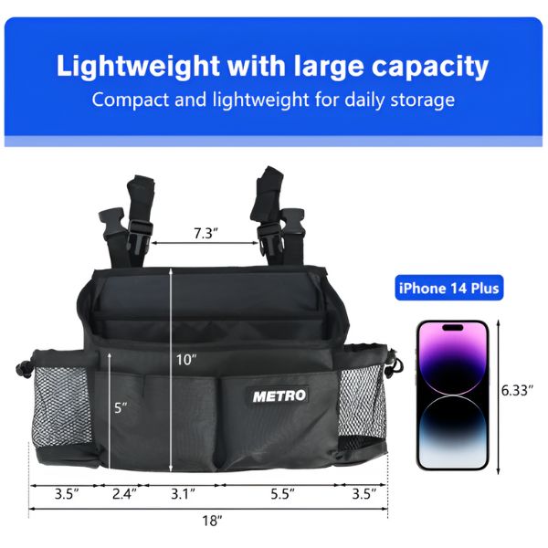 Metro Mobility Metro Shoulder Bag Dimensions