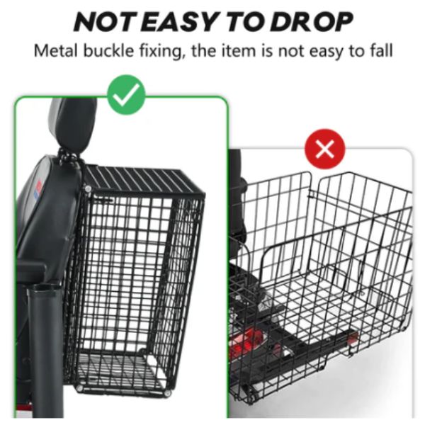 Metro Mobility Rear Basket for MAX PLUS/S500 Comparing to other Rear Basket