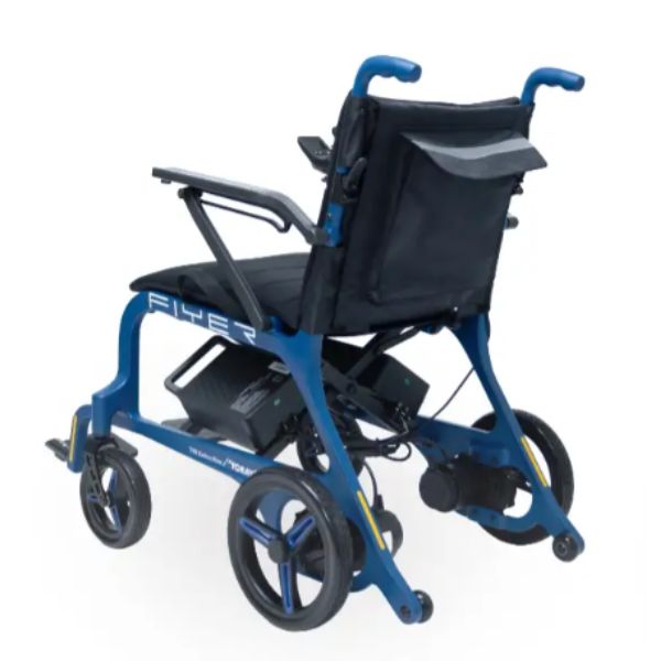Monarch Mobility Flyer Ultra-Lightweight Folding Power Chair in Rear Left View