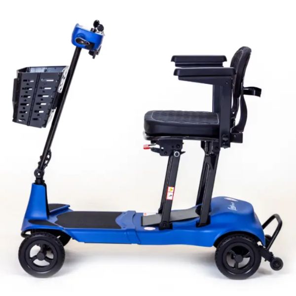 Monarch Mobility Genie Ultralight Ultra-Portable Folding Scooter in Blue Left Side View