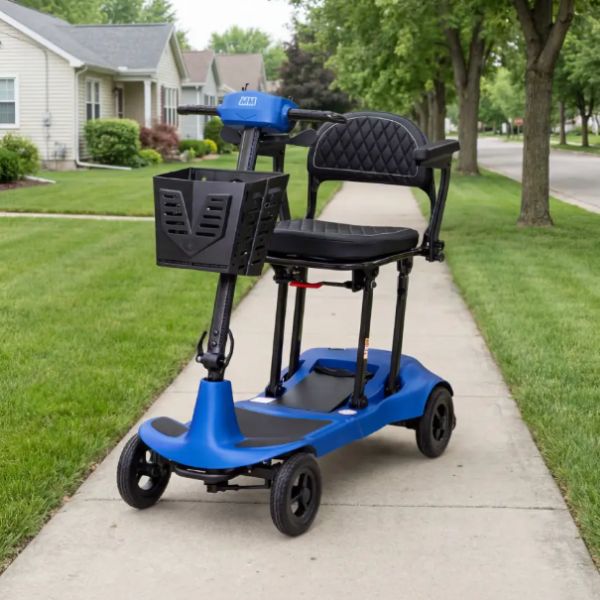 Monarch Mobility Genie Ultralight Ultra-Portable Folding Scooter in Blue