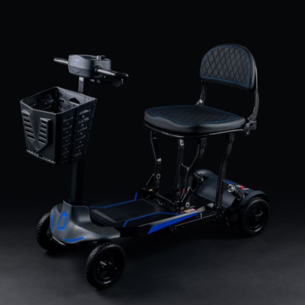 Supa Carbon Lite Ultra Lightweight Folding Mobility photographed on a dark studio background.