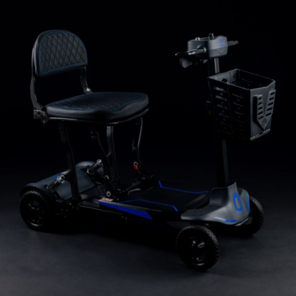Supa Carbon Lite Ultra Lightweight Folding Mobility photographed on a dark studio background.