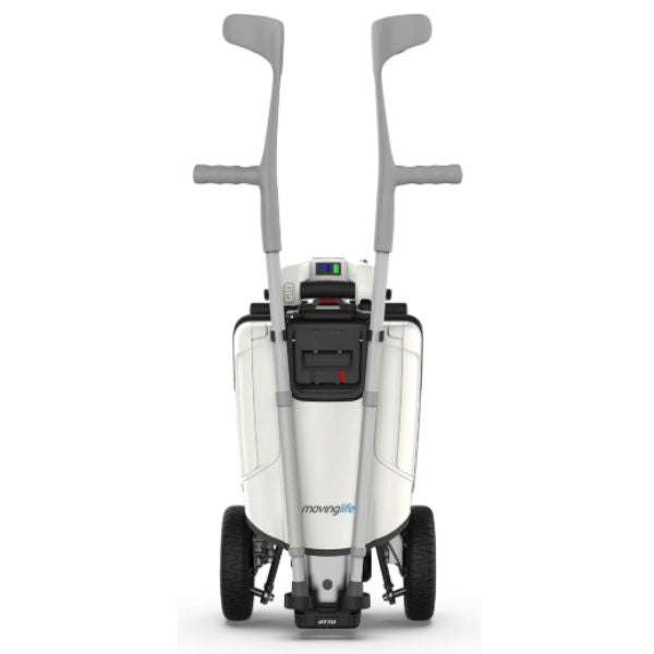 Moving Life Cane Holders Shown at ther Back of The Atto Scooter