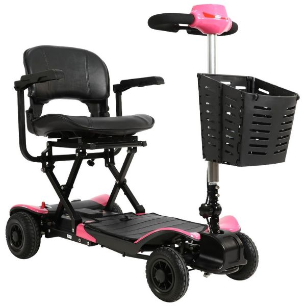 Optimus Automatic Folding Travel Electric Scooter in Rosey Pink Color