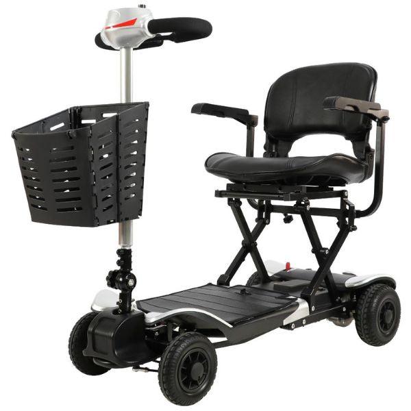 Optimus Automatic Folding Travel Electric Scooter in Silverado Silver  Color