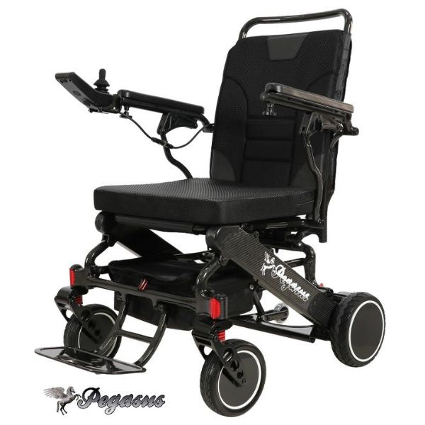 Pegasus Carbon Fiber Folding Electric Wheelchair With Remote Control In Carbon Fiber Frame