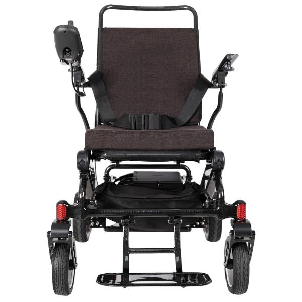 Pegasus Carbon Fiber Folding Electric Wheelchair With Remote Control In Carbon Fiber Frame Front View
