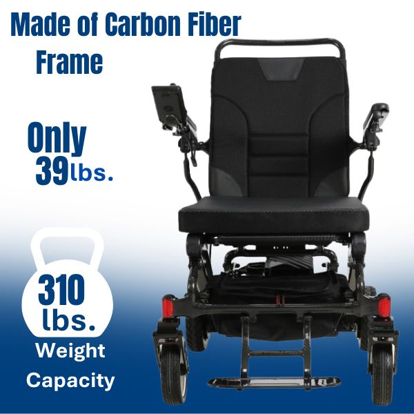 Pegasus Carbon Fiber Folding Electric Wheelchair With Remote Control Weight and Weight Capacity
