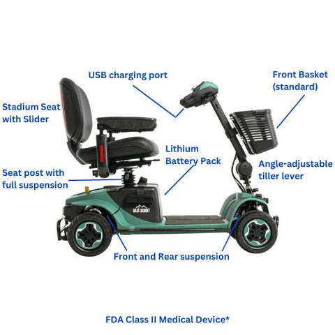 Pride Baja Bandit Full Sized Mobility Scooter Features