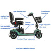 Image of Pride Baja Bandit Full Sized Mobility Scooter Features