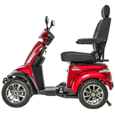 Pride Mobility Baja Raptor 2 4-Wheel Mobility Scooter Red Color Left Side View
