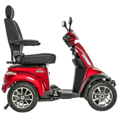 Pride Mobility Baja Raptor 2 4-Wheel Mobility Scooter Red Color Right Side VIew
