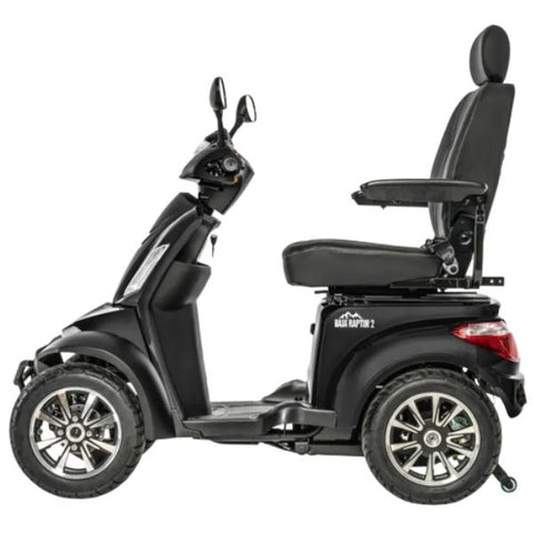 Pride Mobility Baja Raptor 2 4-Wheel Mobility Scooter Black Color Left Side View