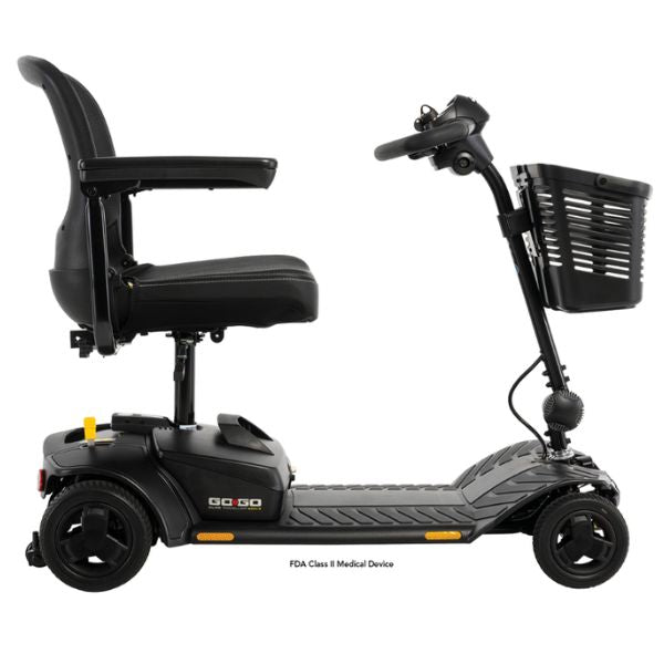 Pride Go-Go Elite Traveller Gen 3 4-Wheel Scooter Black Color in Right Side View