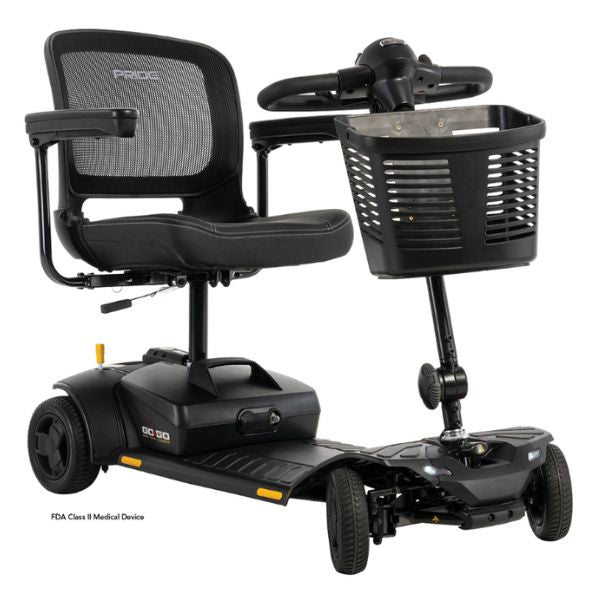 Pride Go-Go Elite Traveller Gen 3 4-Wheel Scooter Black Color in Right Angle View