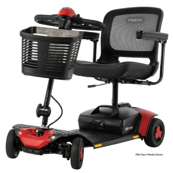 Pride Go-Go Elite Traveller Gen 3 4-Wheel Scooter in Cardinal Red Color