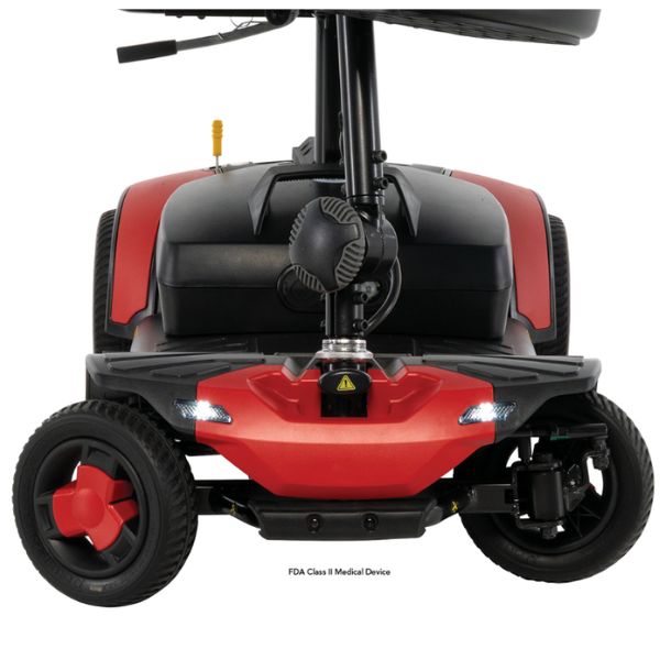 View of the Pride Go-Go Elite Traveller Gen 3 4-Wheel Scooter EZ Turn Technology Feature