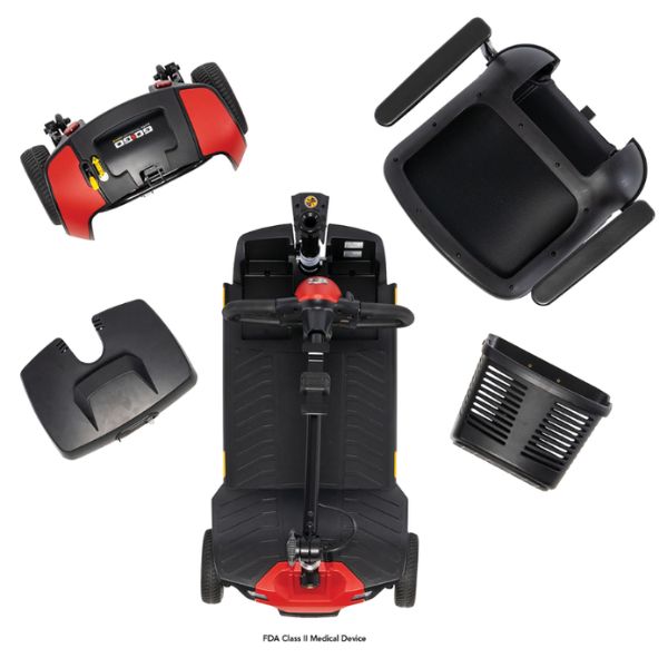Pride Go-Go Elite Traveller Gen 3 4-Wheel Scooter Disassembled into 5 Pieces