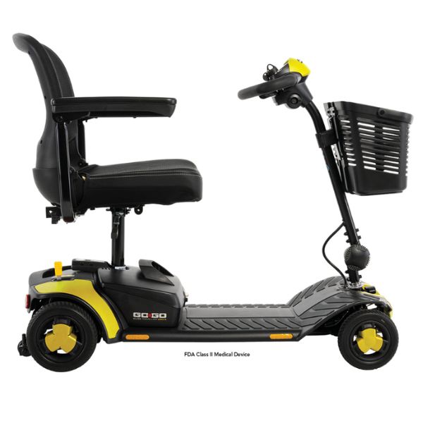 Pride Go-Go Elite Traveller Gen 3 4-Wheel Scooter Chello Color in Right Side View