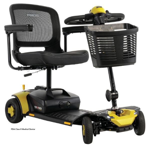 Pride Go-Go Elite Traveller Gen 3 4-Wheel Scooter Color Chello in Right Angle View