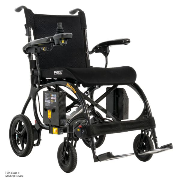 Pride Jazzy Carbon 27X Lightweight Folding Wheelchair Right Angle View