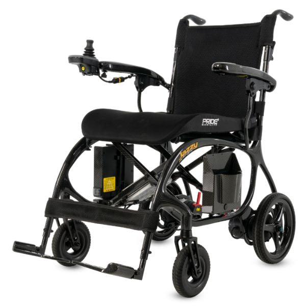 Pride Jazzy Carbon 27X Lightweight Folding Wheelchair Left Angle View